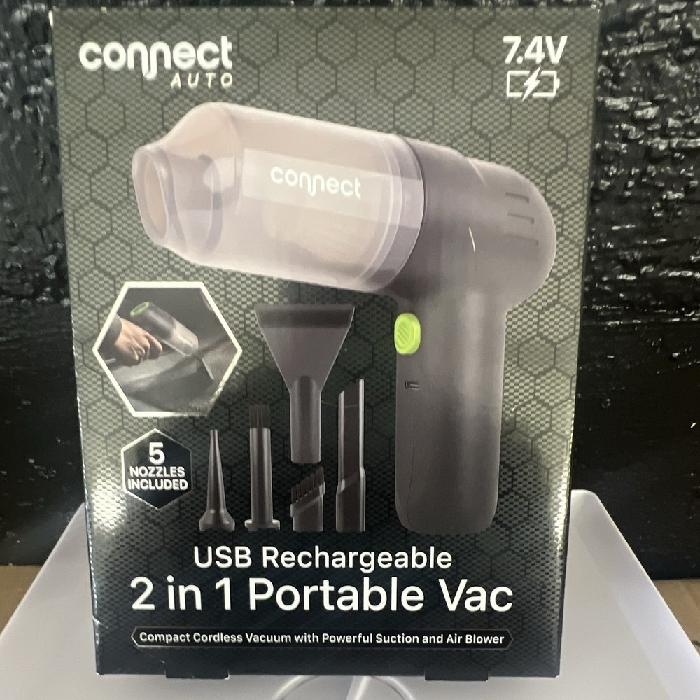 Connect Auto 2-in-1 Portable Vac USB Rechargeable 7.4V Bagless Blower