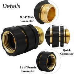3/4″ Garden Hose Connector, 9 7-10 cm, 9 PCS – 6 Male & 3 Female