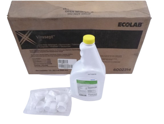 12 Ecolab Virasept One-Step Broad-Spectrum Disinfectant Sterilant 32 fl oz 946mL