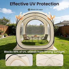 6x6FT Outdoor Mesh Gazebo, UPF50 UV & Waterproof Screen Tent with Full Bug Net,