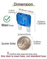 10pcs 60A Maxi Blade Fuses, 60AMP Automotive Fuse for Car, Truck, R Model: 60A