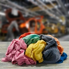 Pallet of Color Knit T-Shirt Wiping Rags – 600 lbs.- 60×10 Bags- Absorbent