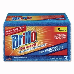 Brillo 21034 Estracell 4.5″ x 2.75″ No-Scratch Kitchen Sponges – Blue (8/CT) New