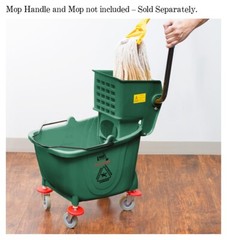 26 QT Green Space Saving Combo Mop Bucket and Side Press Wringer Lavex