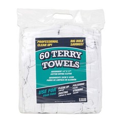 Arkwright TT60 White Terry Mop Towels Bulk – (Pack of 60) Absorbent and Quick…