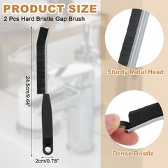 2PCS Crevice Cleaning Brush Gap Brush for Kitchen Toilet Bathroom, Black