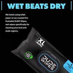 DUDE WIPES XL Flushable Wipes Fragrance Free 8 ct 400 wipes
