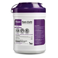 Case 12 Canisters PDI Q55172 Super Sani Cloth Germicidal Disposable Wipes Large