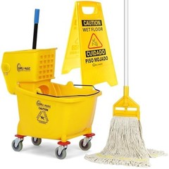 Simpli-Magic Side Press Wringer Combo Commercial Mop Bucket on Wheels, 35