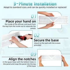 Aremae 2 Pack 18 Inch Baseboard Register – RoundFlow Design for Maximum Air F…