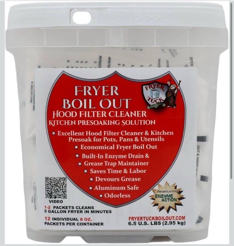 Fryer Tuck Boil Out -deep Flyer Cleaner- 12 Units 8 Oz Packets 6 Lb Enzymatic