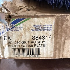 884316 16 Inch 060 Grit Rotary Brush With 4108 Plate Free Shipping