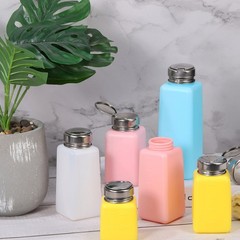 2pcs 17 Oz/500ml Alcohol Push Down Pump Dispenser Bottle Press, White