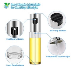 Daily Treasures 2Pack Upgraded Precise Nozzle Olive Oil Glass transparent