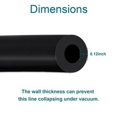 GEPHYNM 4PCS Vacuum Hose Automotive, 5 FT 1/8 1/8″+5/32″+1/4″+3/8″-5FT, Black