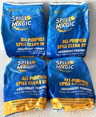 Lot of 4 Spill Magic All-Purpose Spill Clean Up 12oz Absorbent Powder SM12