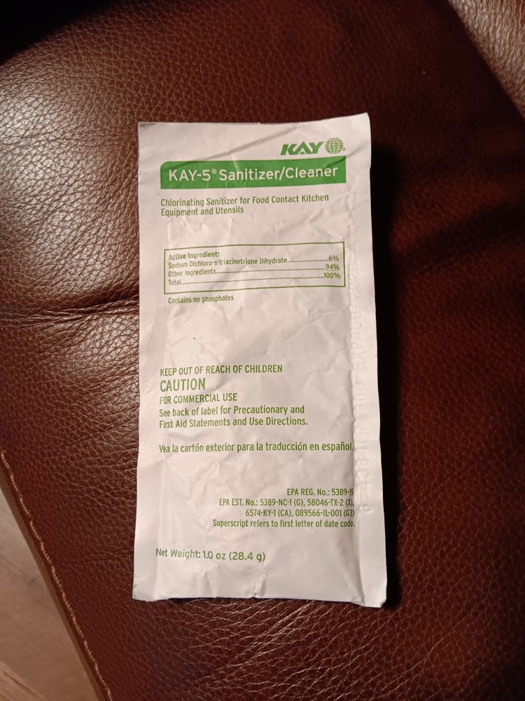 Kay 5 Sanitizer Cleaning Powder Lot of 20, 1 oz Packets