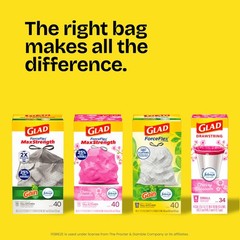 Glad ForceFlex Tall Kitchen Trash Bags 13 Gallon Fresh Clean 80 Count (Package
