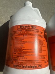 4 Pack Of Bleach-Rite® 128 Oz 1 Gallon Bottles Disinfectant Spray With Bleach