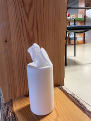 Plastic Canister Jar for Dispensing Wet Wipes, Lid and Dry Wipes Included