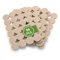 COVERCORNER Felt Furniture Pads for Hardwood 96PCS 1 inch Round Beige, Beige