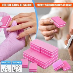 100 Pcs Nail Buffer for Natural Nails – Professional 100 Pcs, Pink