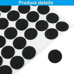 Bivethoi 180pcs Self-Stick Round Felt Furniture 0.7″ 180 pcs, Black