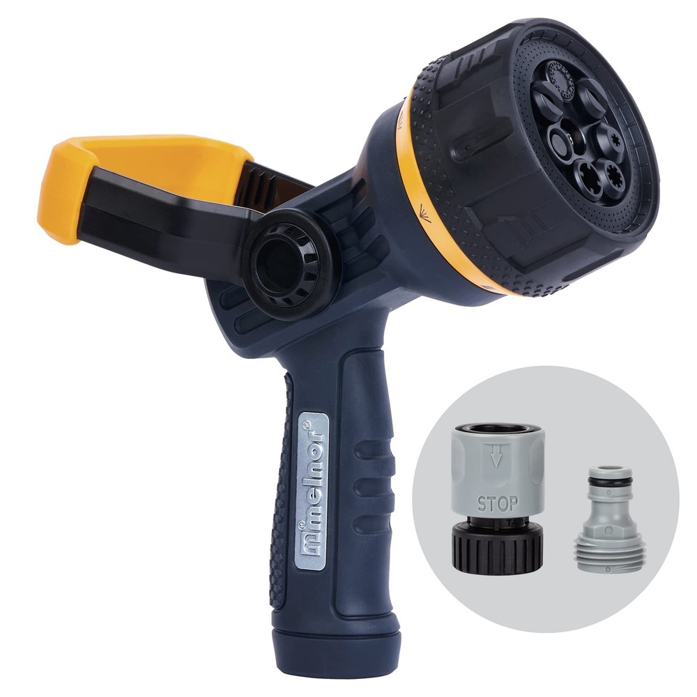 Melnor 65157AMZ Torrent Fireman’s Nozzle w/Quick Multi-Pattern, Black, Yellow