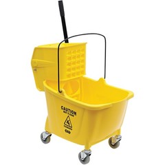 Genuine Joe GJO02347 35 QT Side Press Mop Bucket Wringer Combo Each Yellow