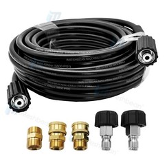 100 FT Pressure Washer Hose 1/4″ Replacement Power Wash Hose with Quick Connect