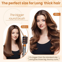 PUREGUST Upgraded Large Round Volumizing Brush for Dyson Airwrap Large, Gold