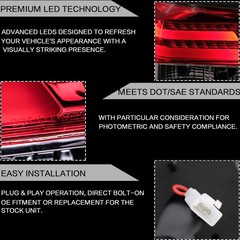 Tail Lights Fit Accord Inspire 8th Gen Sedan 2008-2013 Red Clear 2PCS