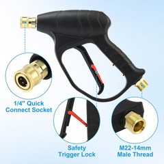 JOEJET Pressure Washer Gun with Foam Cannon, 39.98 cubic inches, Black, White