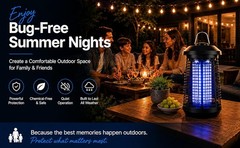Bug Zapper Outdoor Indoor, 18W Electric Mosquito Zapper 4200V, UV Light Fly