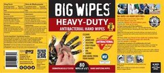 BIG Wipes Heavy Duty Industrial Textured Scrub Wipes, Red Top, (80 Count)- 2PACK