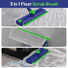 EHADOO Floor Scrub Brush with Long Handle: 3 in Blue Brush,