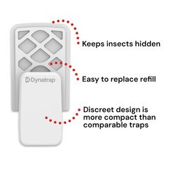 Dynatrap DT3007W Indoor Plug-in Flying Insect Trap for Flies, Fruit White