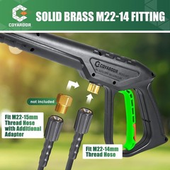 Coyardor Pressure Washer Gun 3600 PSI 3 inches x 3 x 3 inches, Green