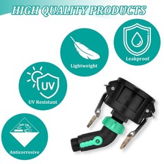 275 330 Gallon IBC Tote Fittings with 45 Degree Hose 45 Degree, Black,Green