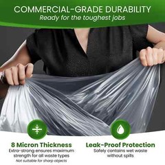 8-10 Gallon Clear Trash Bags 1000 Count Commercial Office Wastebasket Can Liners