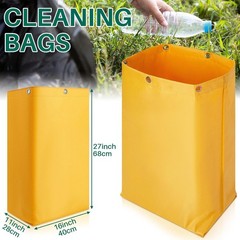 16 x 11 x 27 inch Replacement Janitorial Cleaning Cart Bag High Capacity