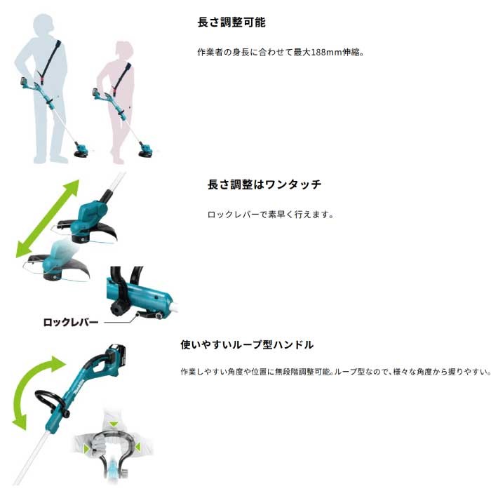 Makita MUR193DZ 18V Cordless Trimmer Nylon Line Loop Handle (Tool Only)