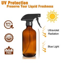 8oz Amber Glass Spray Bottles – 2 Pack Empty Refillable for 8 Ounces