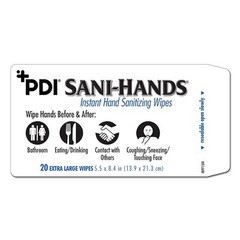 Sani-Hands Sanitizer Wipes Ethyl Alcohol Wipes with Aloe, Vitamin E 5.5 x 8.4in