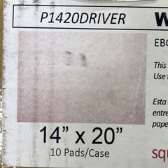 Lot of 10, Square Scrub 14″ x 20″ White Floor Maintenance Pads, P1420Driver