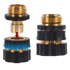 Biswing 3/4 Inch Garden Hose Quick Connector, Aluminum 8 Pack, Black, Golden