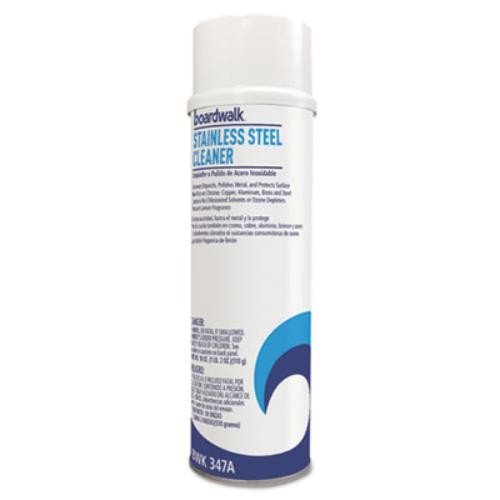 Boardwalk 347AEA Stainless Steel Cleaner And Polish, Lemon, 18 Oz Aerosol Spray