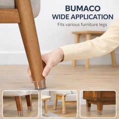 BUMACO 40Pcs Chair Leg Floor Protectors Universal L, Clear-40 Pcs