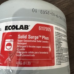 ECOLAB 6117905 Solid SurgePlus Laundry Detergent 9 LB
