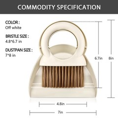 Mini Broom and Dustpan Set,Small Set for Small, White